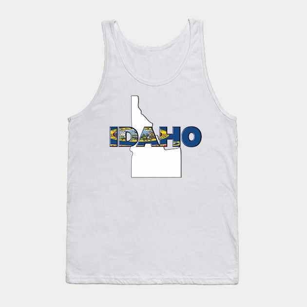 Idaho Colored State Letters Tank Top by m2inspiration